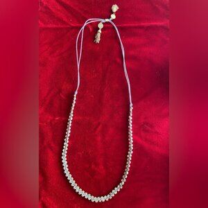 Spartina 449 adjustable Grey & Gold beaded necklace